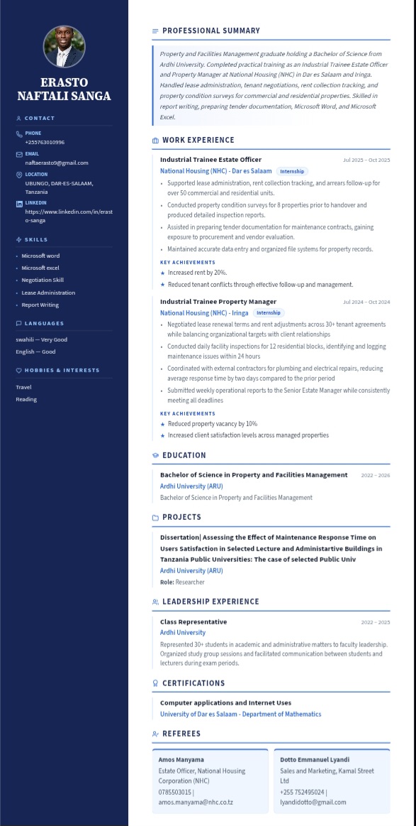 Pro Sidebar CV template preview