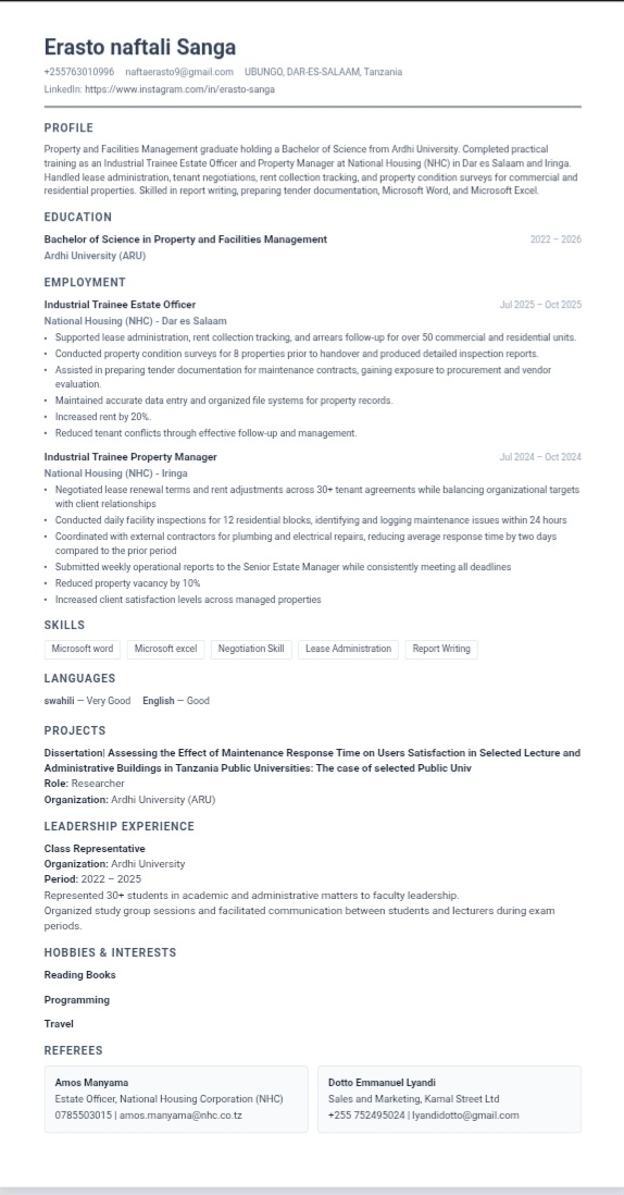 Tech Minimal template preview
